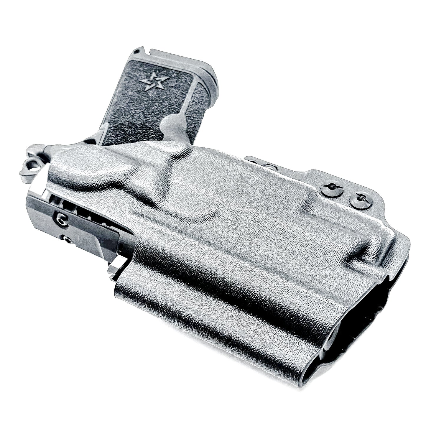 Black Durable IWB  Inside Waistband holster for the Staccato C3.6 with a Surefire XC3 shown with a DCC Monoblock and a Modwing.