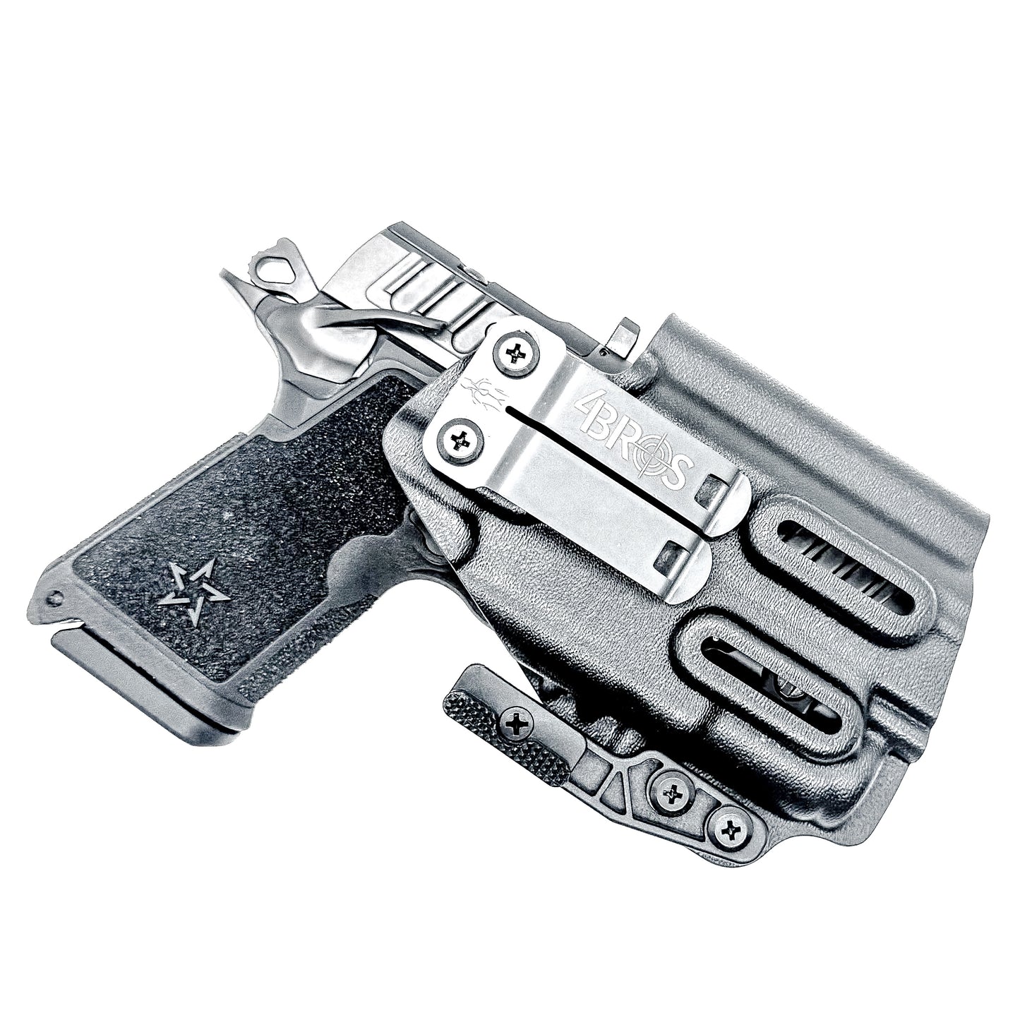 Black Durable IWB  Inside Waistband holster for the Staccato C3.6 with a Surefire XC3 shown with a DCC Monoblock and a Modwing.