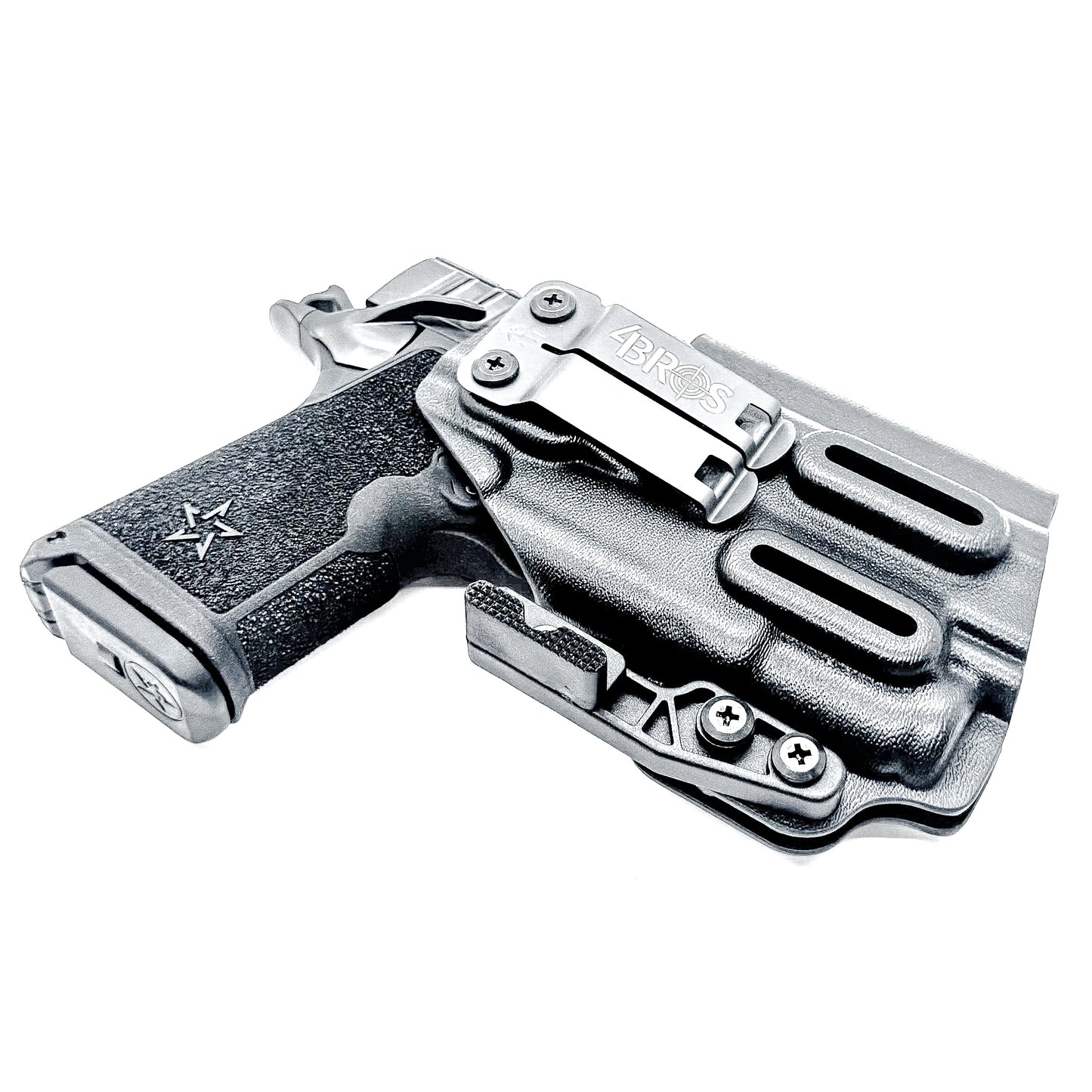 Black Durable IWB  Inside Waistband holster for the Staccato C3.6 with a Surefire XC3 shown with a DCC Monoblock and a Modwing.