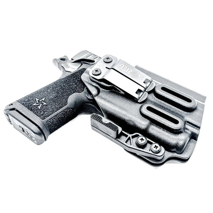 Black Durable IWB  Inside Waistband holster for the Staccato C3.6 with a Surefire XC3 shown with a DCC Monoblock and a Modwing.