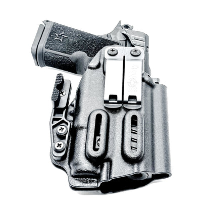 Black Durable IWB  Inside Waistband holster for the Staccato C3.6 with a Surefire XC3 shown with a DCC Monoblock and a Modwing.