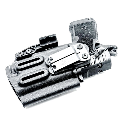 Black Durable IWB  Inside Waistband holster for the Staccato C3.6 with a Surefire XC3 shown with a DCC Monoblock and a Modwing.