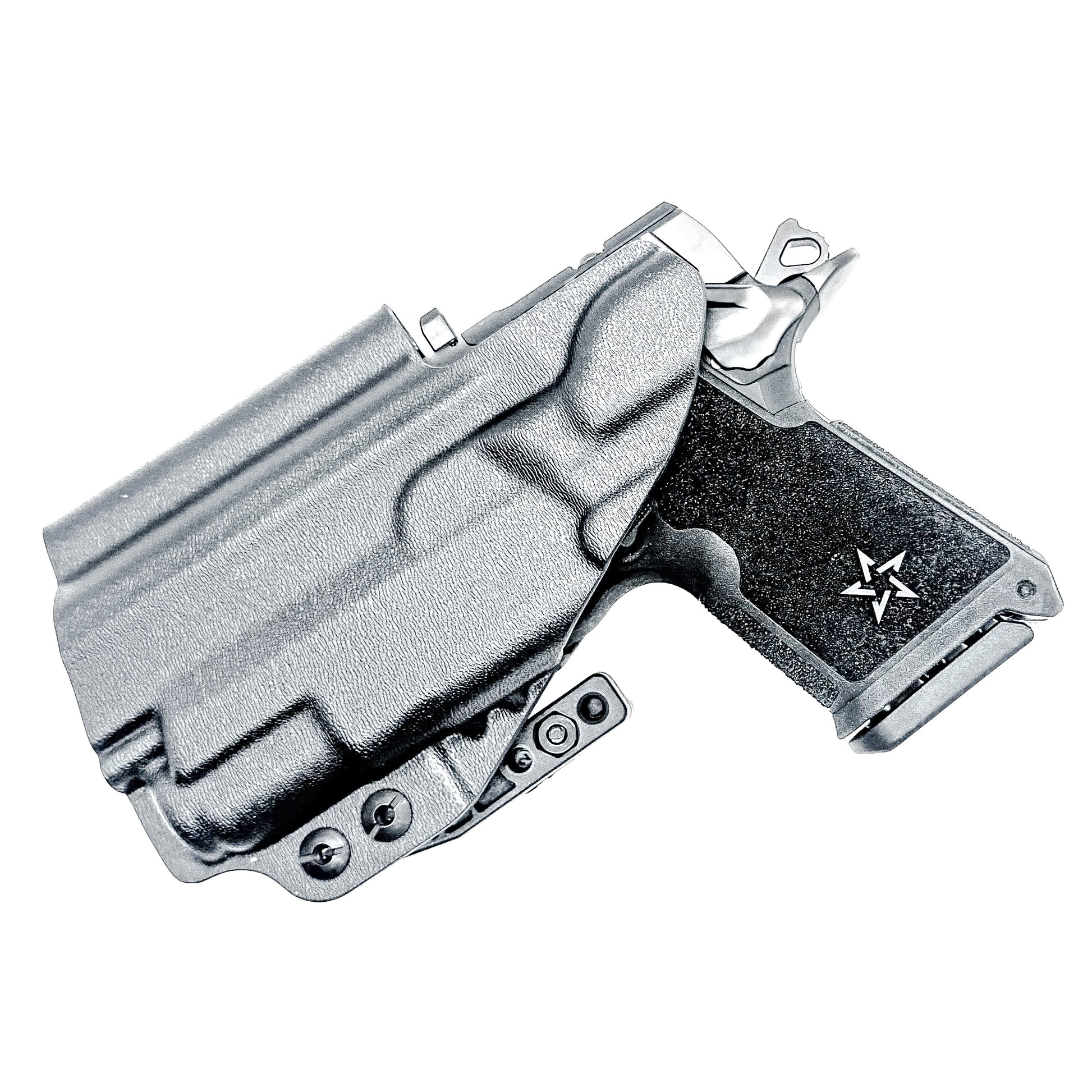 Black Durable IWB  Inside Waistband holster for the Staccato C3.6 with a Surefire XC3 shown with a DCC Monoblock and a Modwing.