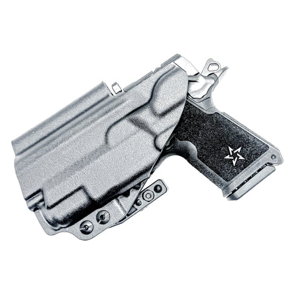 Black Durable IWB  Inside Waistband holster for the Staccato C3.6 with a Surefire XC3 shown with a DCC Monoblock and a Modwing.