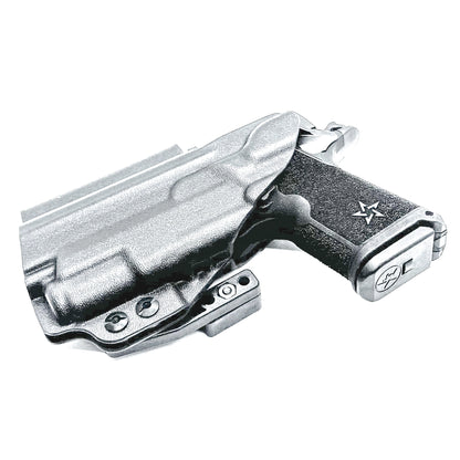 Black Durable IWB  Inside Waistband holster for the Staccato C3.6 with a Surefire XC3 shown with a DCC Monoblock and a Modwing.