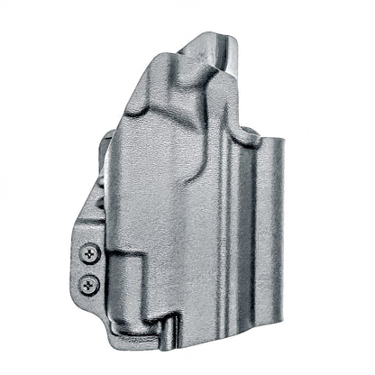 Durable Outside Waistband OWB holster for the Staccato C3.6 with a Surefire XC3 for range and open carry.   Shown in black with a 4BROS 1.5" Belt Slide.