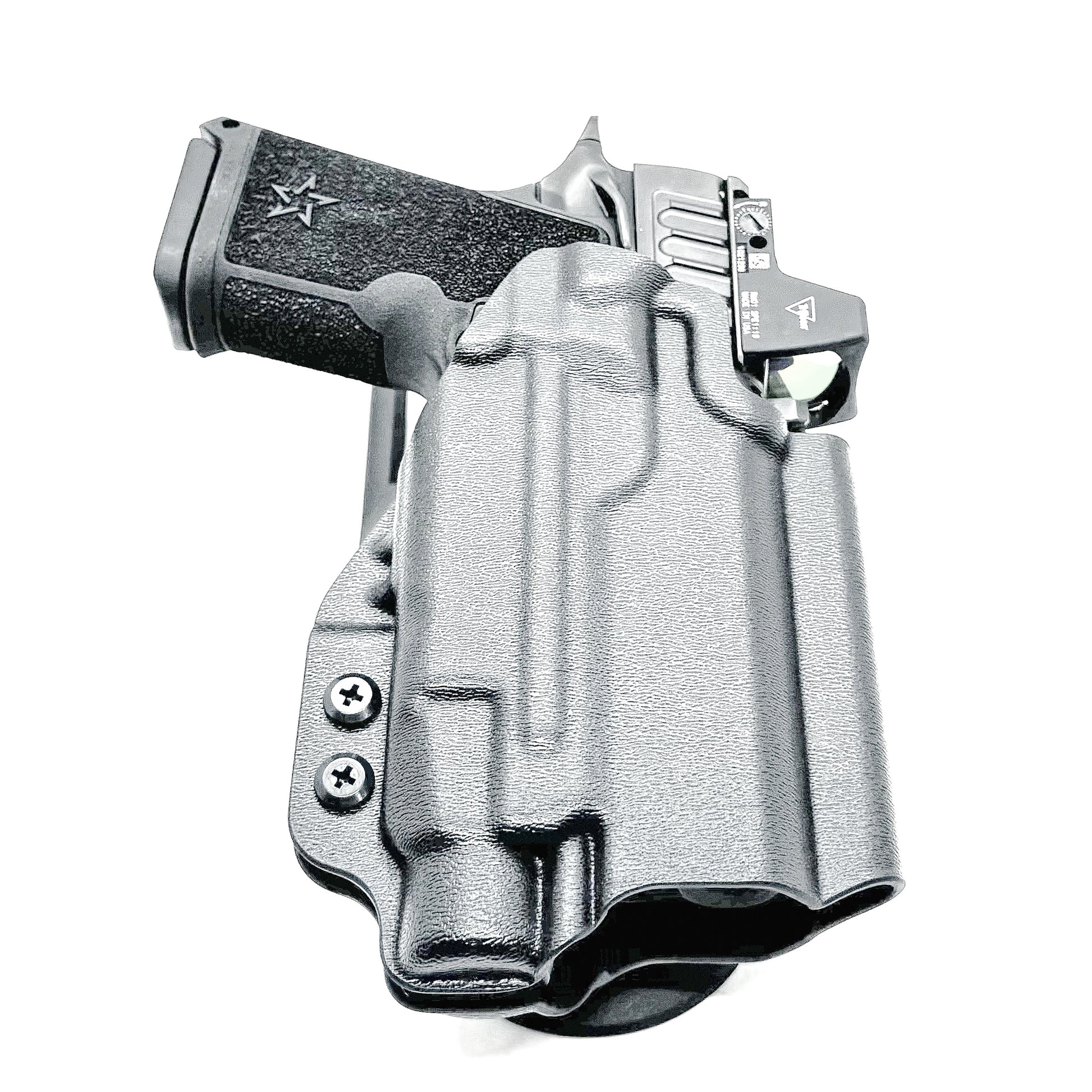 Duty and Competiton OWB Holster fits the Staccato HD C3.6 with TLR-7 HL-X .  Black with duty drop attachment.