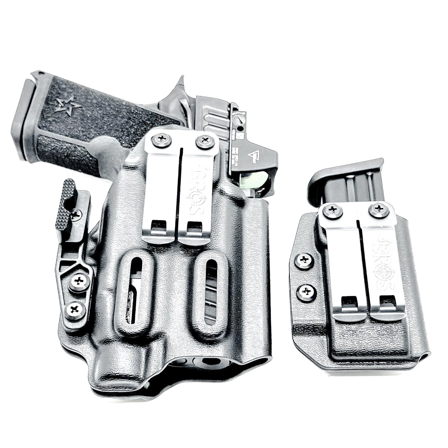 Custom IWB holster for Staccato HD C3.6 with Streamlight TLR-7 HL-X and Glock 9MM mag carrier. Optics-ready, adjustable retention, made in the USA.