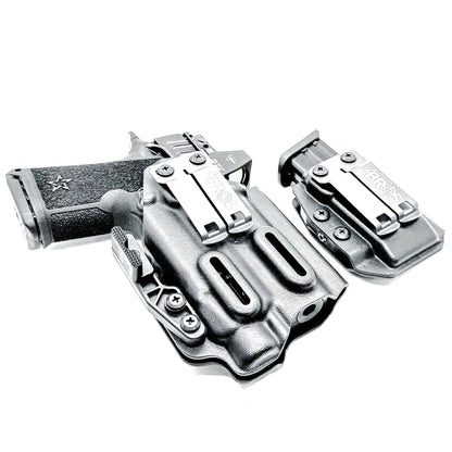 Custom IWB holster for Staccato HD C3.6 with Streamlight TLR-7 HL-X and Glock 9MM mag carrier. Optics-ready, adjustable retention, made in the USA.