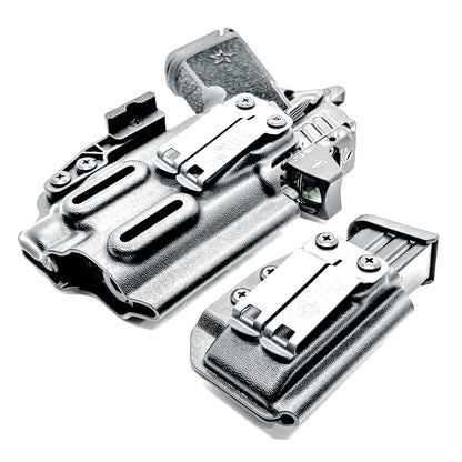 Custom IWB holster for Staccato HD C3.6 with Streamlight TLR-7 HL-X and Glock 9MM mag carrier. Optics-ready, adjustable retention, made in the USA.