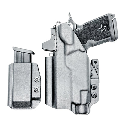 Custom IWB holster for Staccato HD C3.6 with Streamlight TLR-7 HL-X and Glock 9MM mag carrier. Optics-ready, adjustable retention, made in the USA.