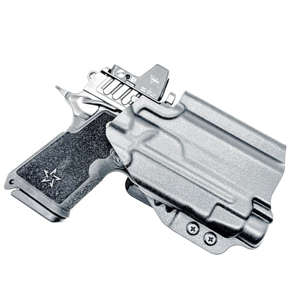 Black OWB Outside Waistband Holster for the Staccato HD C3.6 and Streamlight TLR-7 HL-X with 4Bros 1.5" Belt Slide.