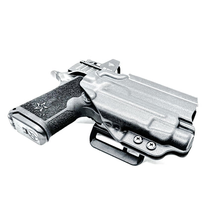 Black OWB Outside Waistband Holster for the Staccato HD C3.6 and Streamlight TLR-7 HL-X with 4Bros 1.5" Belt Slide.