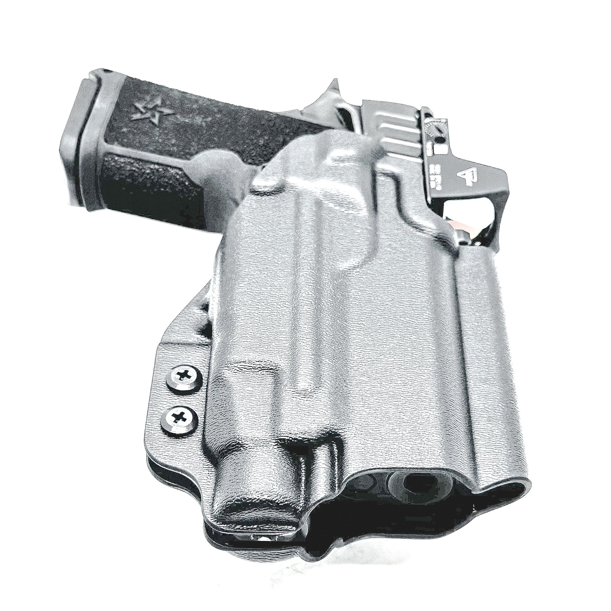 Black OWB Outside Waistband Holster for the Staccato HD C3.6 and Streamlight TLR-7 HL-X with 4Bros 1.5" Belt Slide.