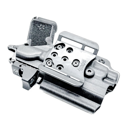 Black OWB Outside Waistband Holster for the Staccato HD C3.6 and Streamlight TLR-7 HL-X with 4Bros 1.5" Belt Slide.