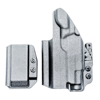 Custom IWB holster for Staccato HD C3.6 with Streamlight TLR-7 Sub and Glock 9 MM mag carrier. Optics-ready, adjustable, durable, and made in the USA.