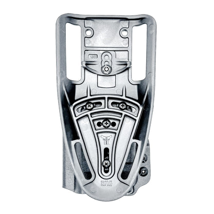 Black Duty and Competition OWB holster for the Staccato HD C3.6 and Strreamlight TLR-7 X with a duty drop attachment.