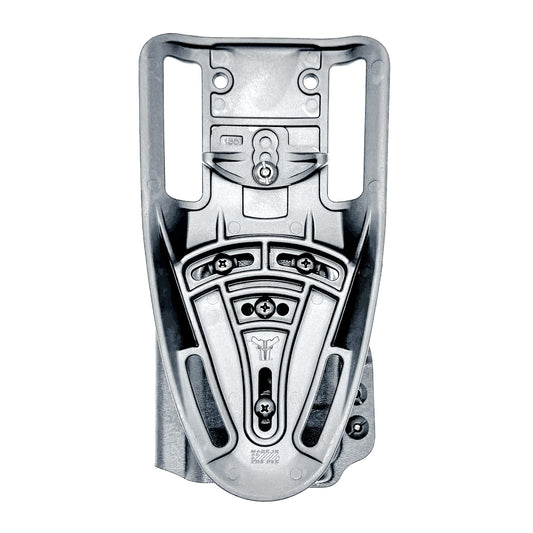 Black Duty and Competition OWB holster for the Staccato HD C3.6 and Strreamlight TLR-7 X with a duty drop attachment.