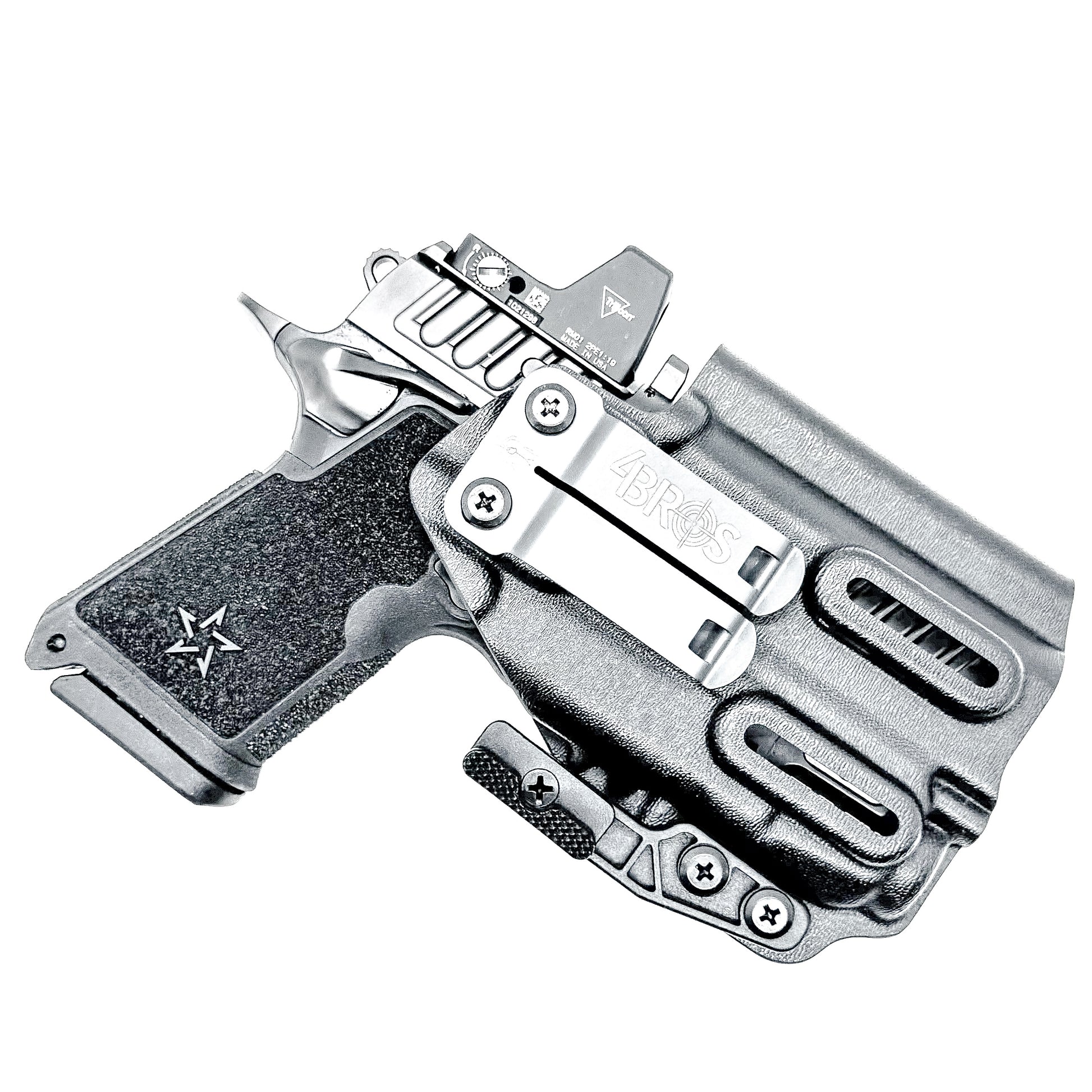 Inside Waistband IWB holster for the Staccato HD C3.6 and Streamlight TLR-7 X in black with the DCC monoblock and a modwing.