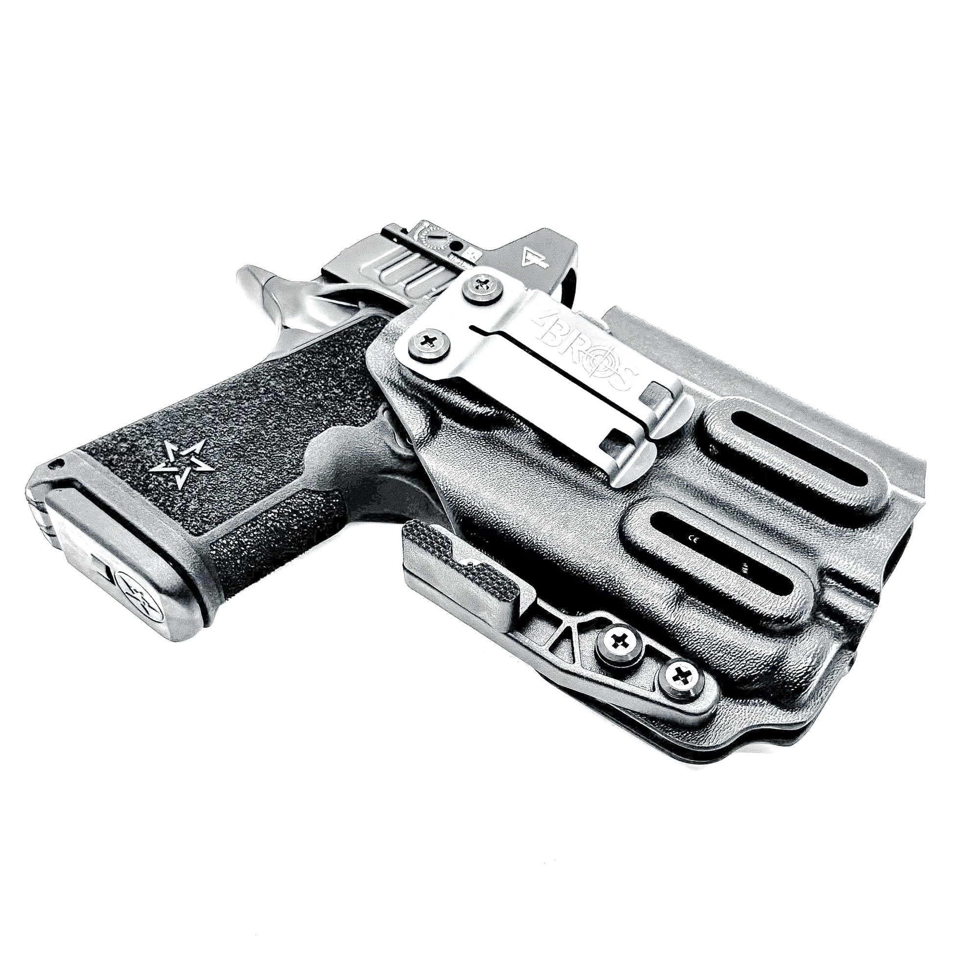 Inside Waistband IWB holster for the Staccato HD C3.6 and Streamlight TLR-7 X in black with the DCC monoblock and a modwing.