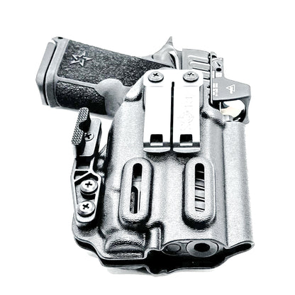 Inside Waistband IWB holster for the Staccato HD C3.6 and Streamlight TLR-7 X in black with the DCC monoblock and a modwing.