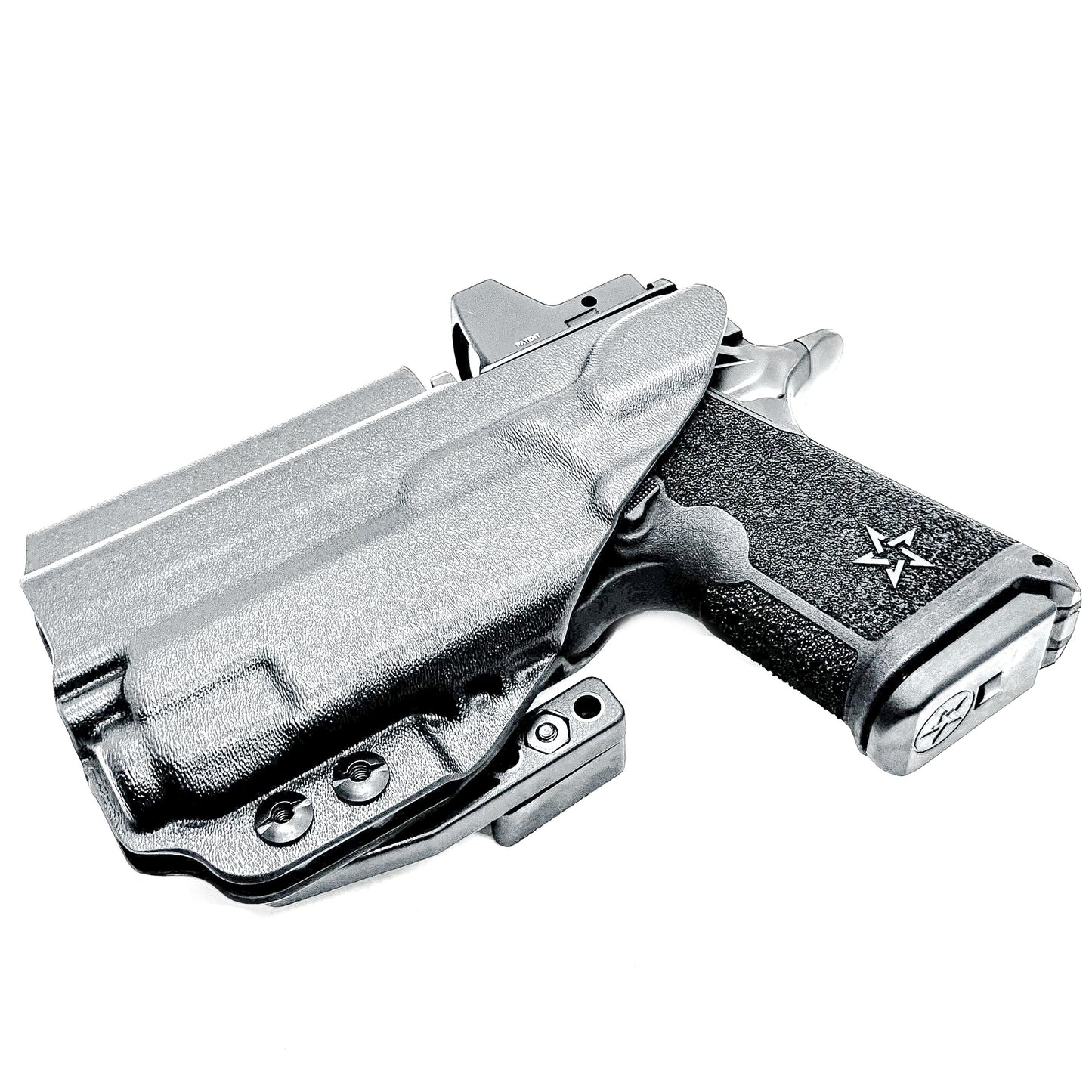 Inside Waistband IWB holster for the Staccato HD C3.6 and Streamlight TLR-7 X in black with the DCC monoblock and a modwing.