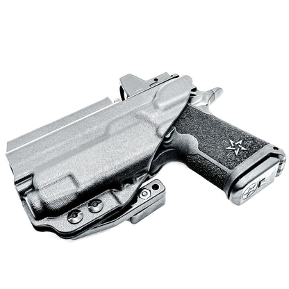 Inside Waistband IWB holster for the Staccato HD C3.6 and Streamlight TLR-7 X in black with the DCC monoblock and a modwing.