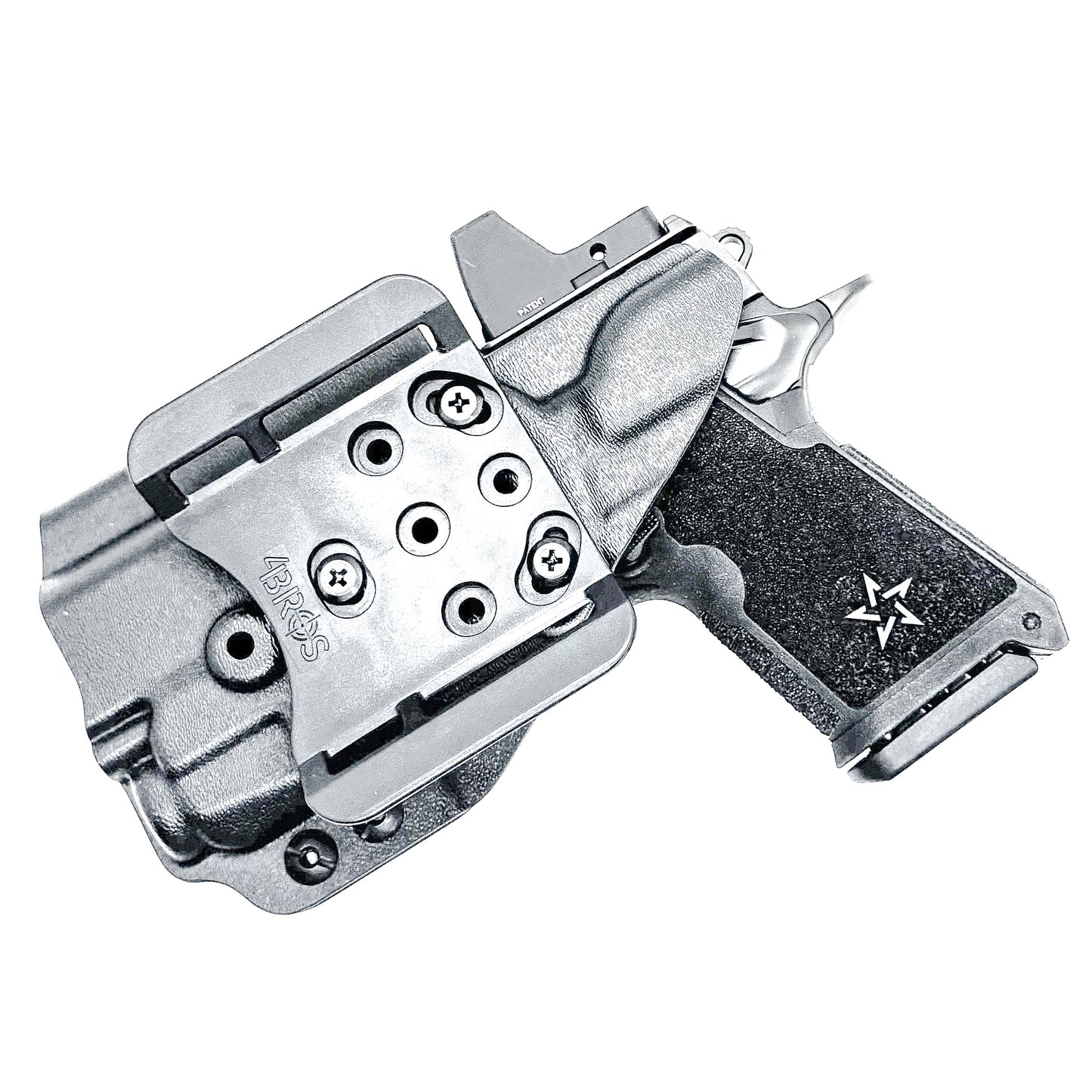 Black Outside Waistband OWB holster for the Staccato HD C3.6 and Strreamlight TLR-7 X with the 4Bros 1.5" Belt Slide.