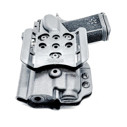 Black Outside Waistband OWB holster for the Staccato HD C3.6 and Strreamlight TLR-7 X with the 4Bros 1.5" Belt Slide.