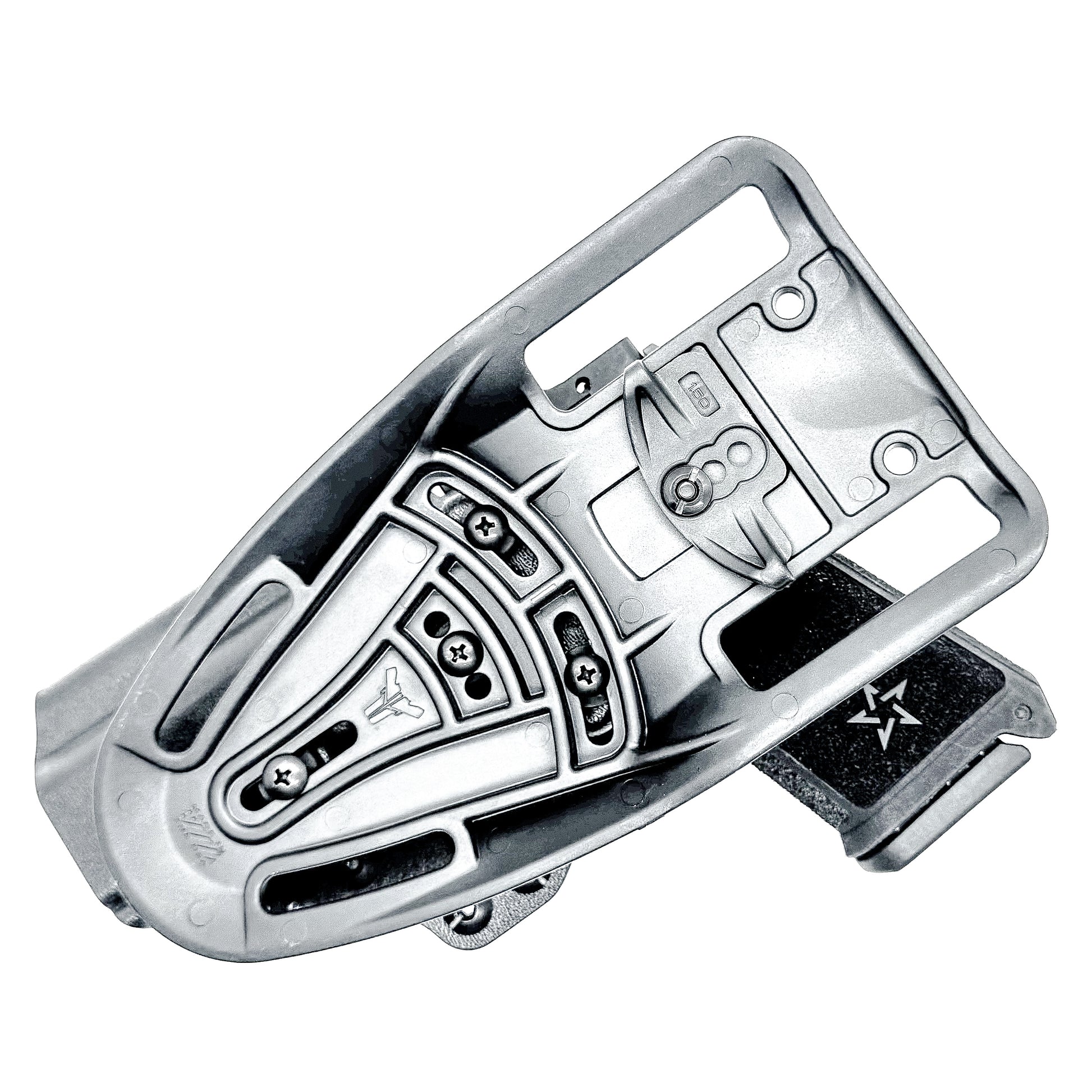 Precision-fit OWB outside the waistband duty & competition holster for the Staccato HD C4X shown in black with a Duty Drop Attachment.