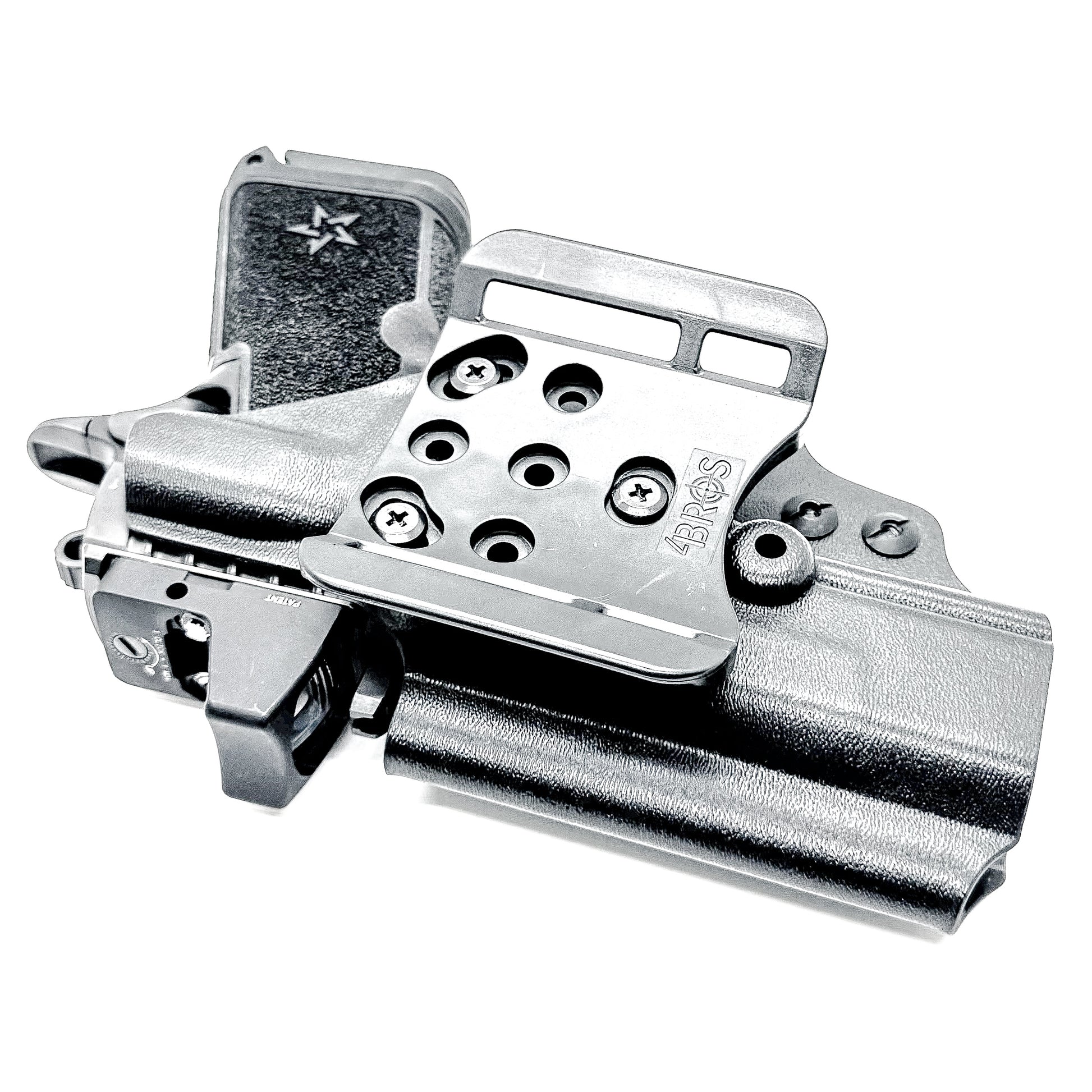 Precision-fit OWB outside the waistband holster for the Staccato HD C4X with 4BROS 1.5" Belt Slide in black.