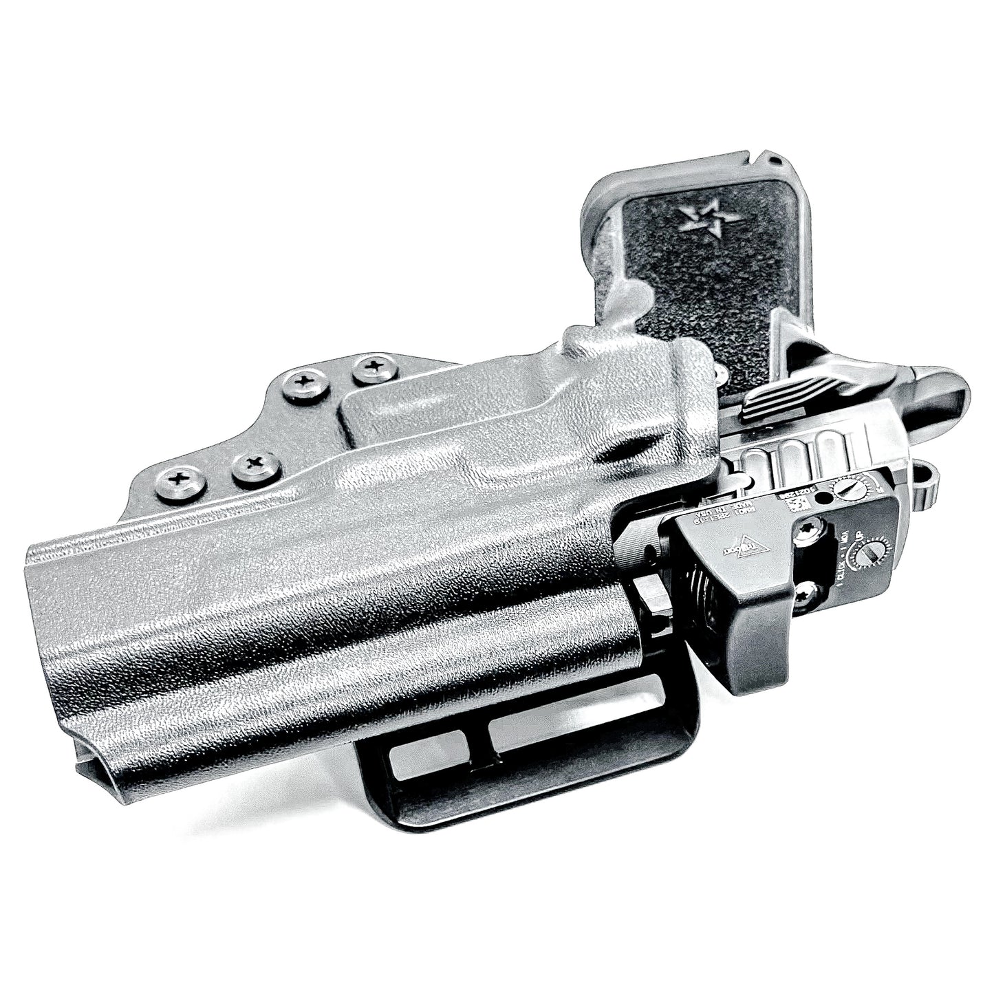 Precision-fit OWB outside the waistband holster for the Staccato HD C4X with 4BROS 1.5" Belt Slide in black.