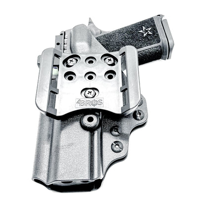 Precision-fit OWB outside the waistband holster for the Staccato HD C4X with 4BROS 1.5" Belt Slide in black.