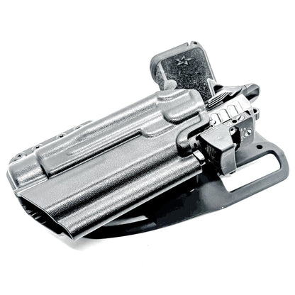 Light-Duty and Competition OWB holster for the Staccato HD C4X and Streamlight TLR-1 HL or TLR-1 HP for Outside Waistband range & competition use.