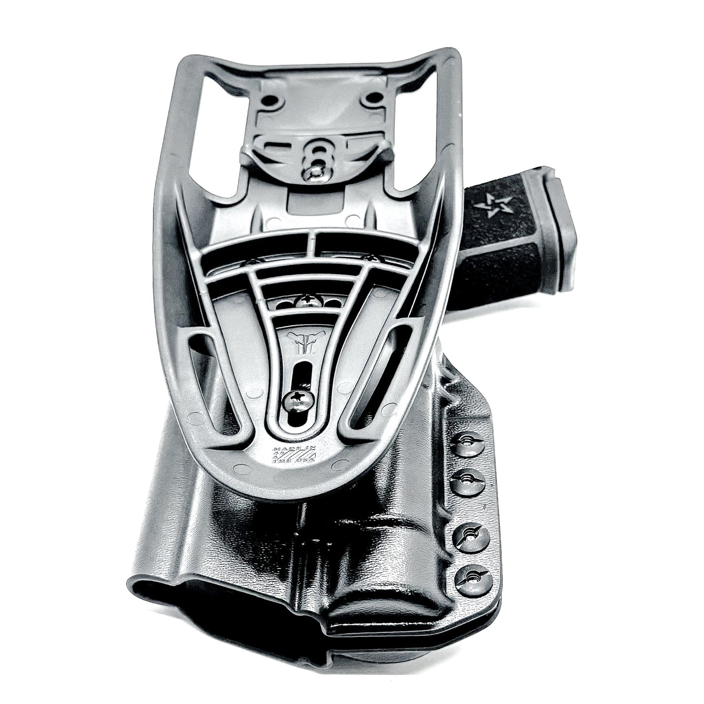 Light-Duty and Competition OWB holster for the Staccato HD C4X and Streamlight TLR-1 HL or TLR-1 HP for Outside Waistband range & competition use.
