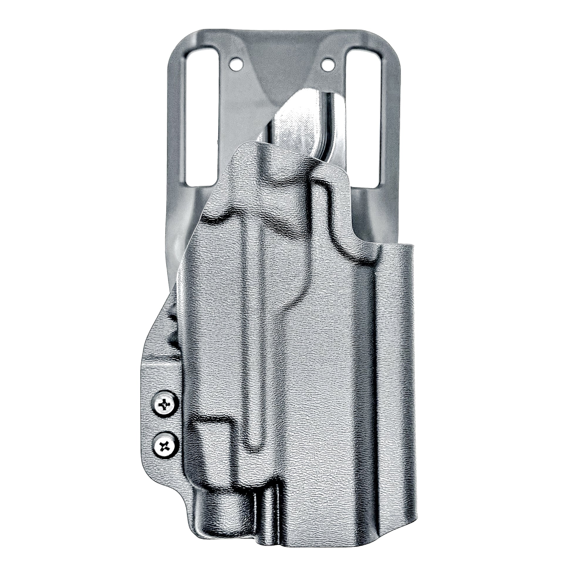 Black OWB outside the waistband duty & competition holster for the Staccato HD C4X and Streamlight TLR-7 HL-X with Duty Drop Belt Attachment.