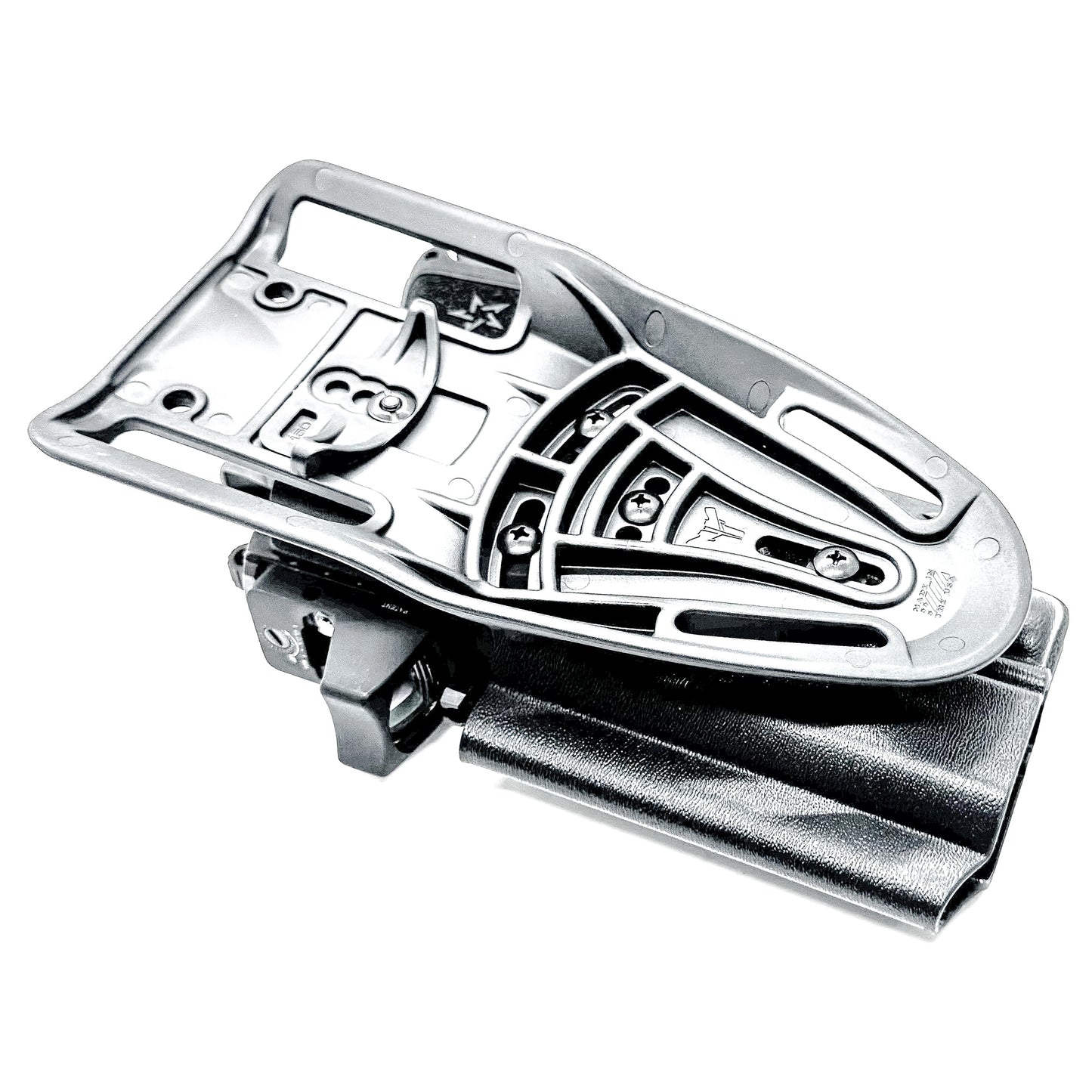 Black OWB outside the waistband duty & competition holster for the Staccato HD C4X and Streamlight TLR-7 HL-X with Duty Drop Belt Attachment.