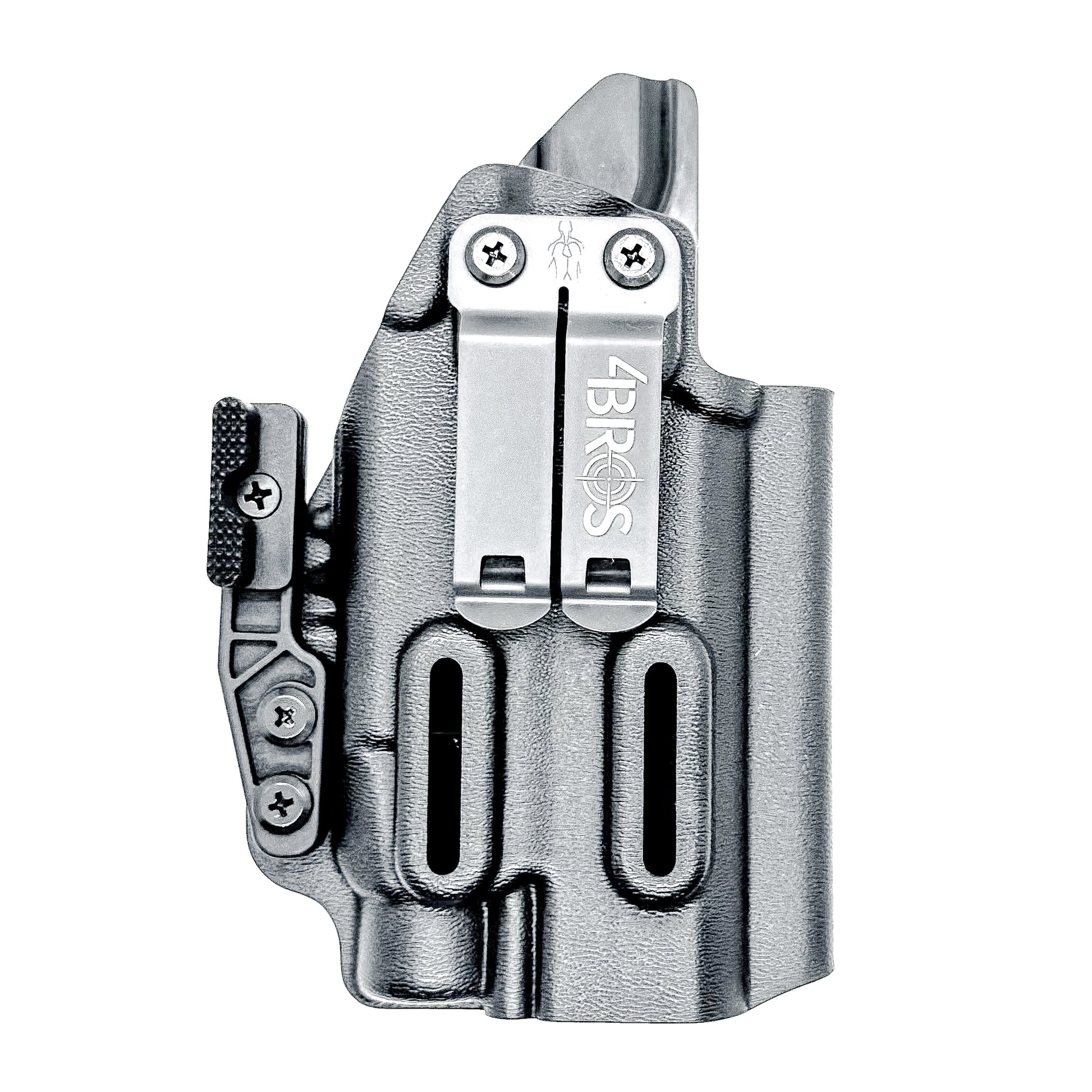 IWB inside the waistband holster for the Staccato HD C4X and Streamlight TLR-7 HL-X in black with a DCC Monoblock and a modwing.