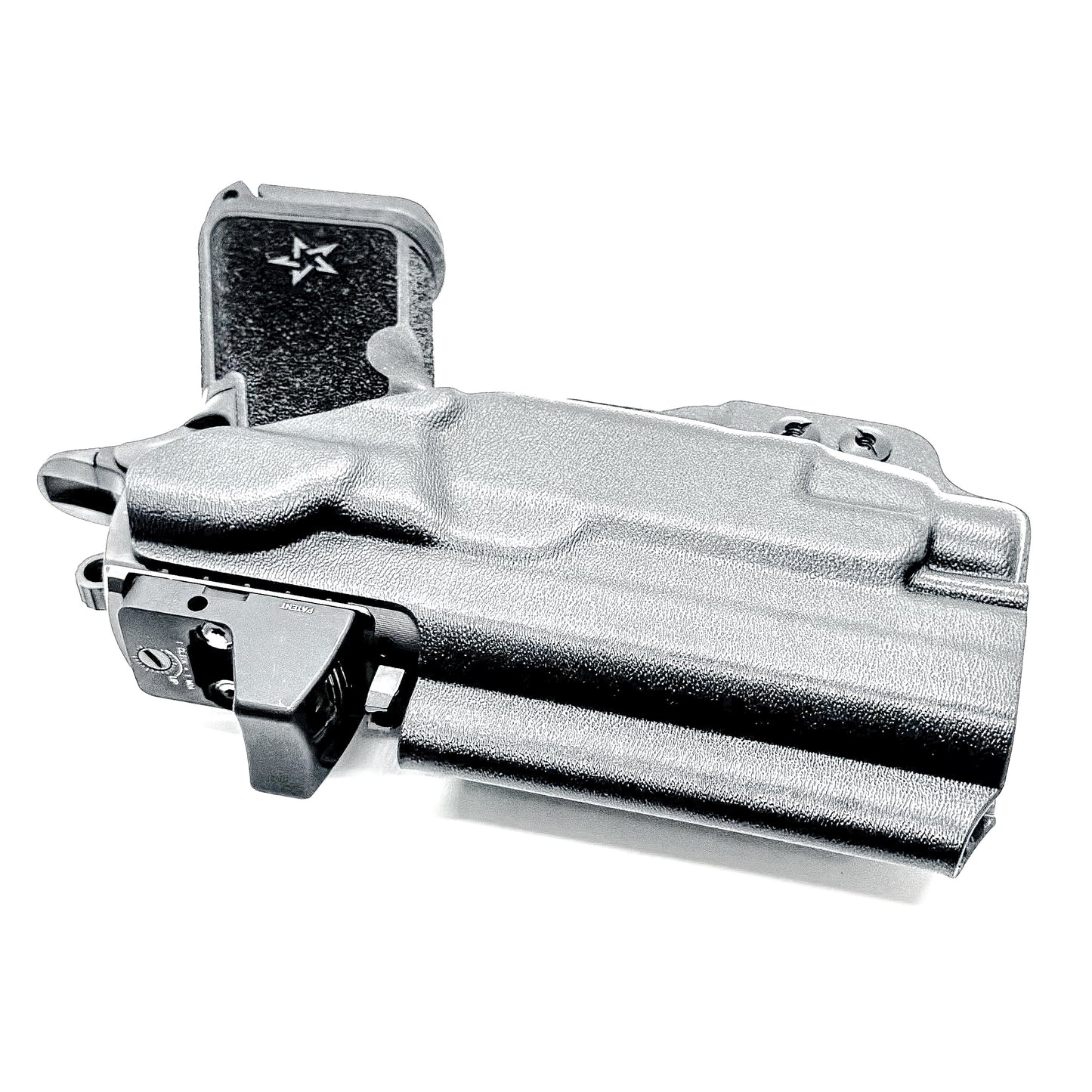 IWB inside the waistband holster for the Staccato HD C4X and Streamlight TLR-7 HL-X in black with a DCC Monoblock and a modwing.