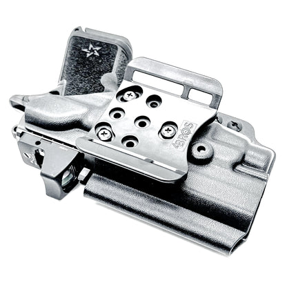 OWB Outside Waistband holster for the Staccato HD C4X and Streamlight TLR-7 HL-X in black with 4BROS 1.5" Belt Slide.