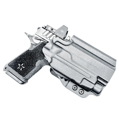 OWB Outside Waistband holster for the Staccato HD C4X and Streamlight TLR-7 HL-X in black with 4BROS 1.5" Belt Slide.