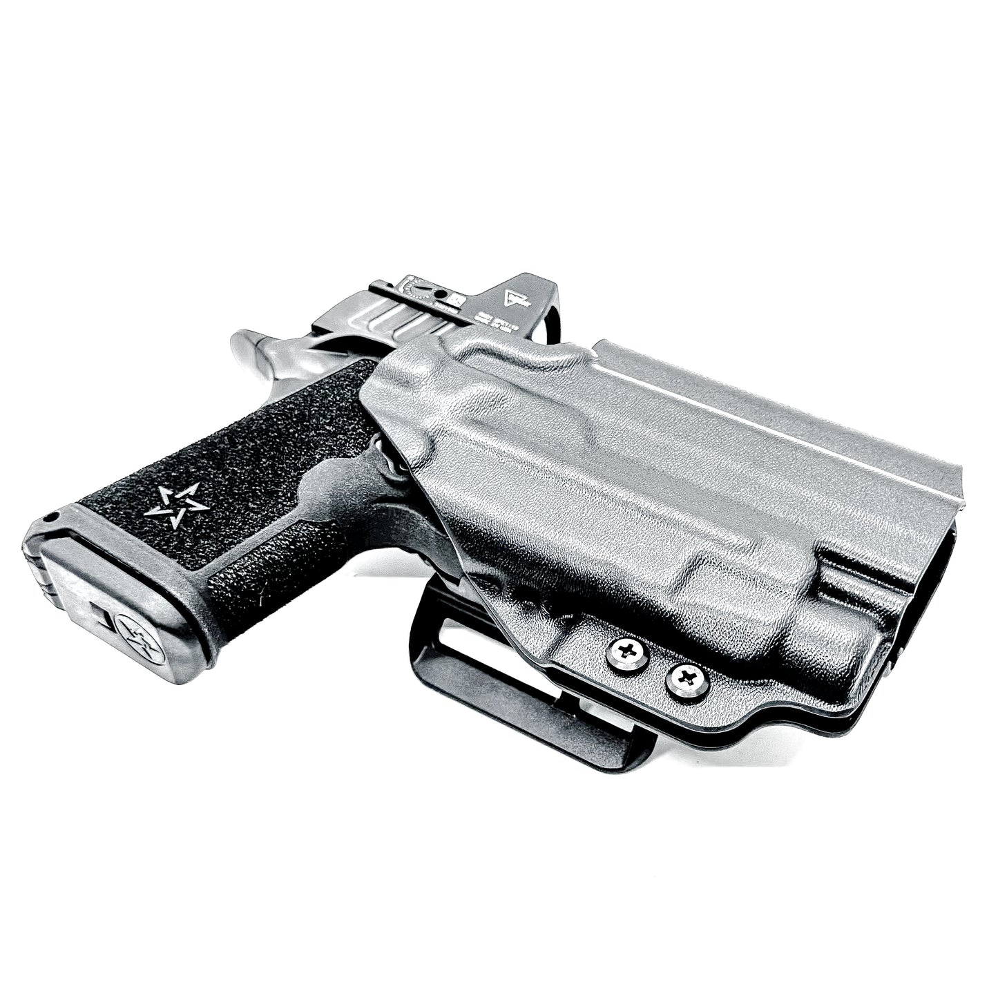 OWB Outside Waistband holster for the Staccato HD C4X and Streamlight TLR-7 HL-X in black with 4BROS 1.5" Belt Slide.