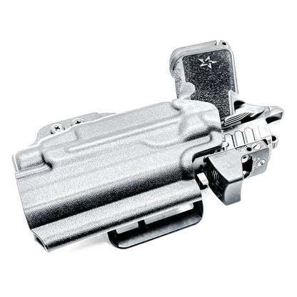 OWB Outside Waistband holster for the Staccato HD C4X and Streamlight TLR-7 HL-X in black with 4BROS 1.5" Belt Slide.