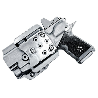 OWB Outside Waistband holster for the Staccato HD C4X and Streamlight TLR-7 HL-X in black with 4BROS 1.5" Belt Slide.