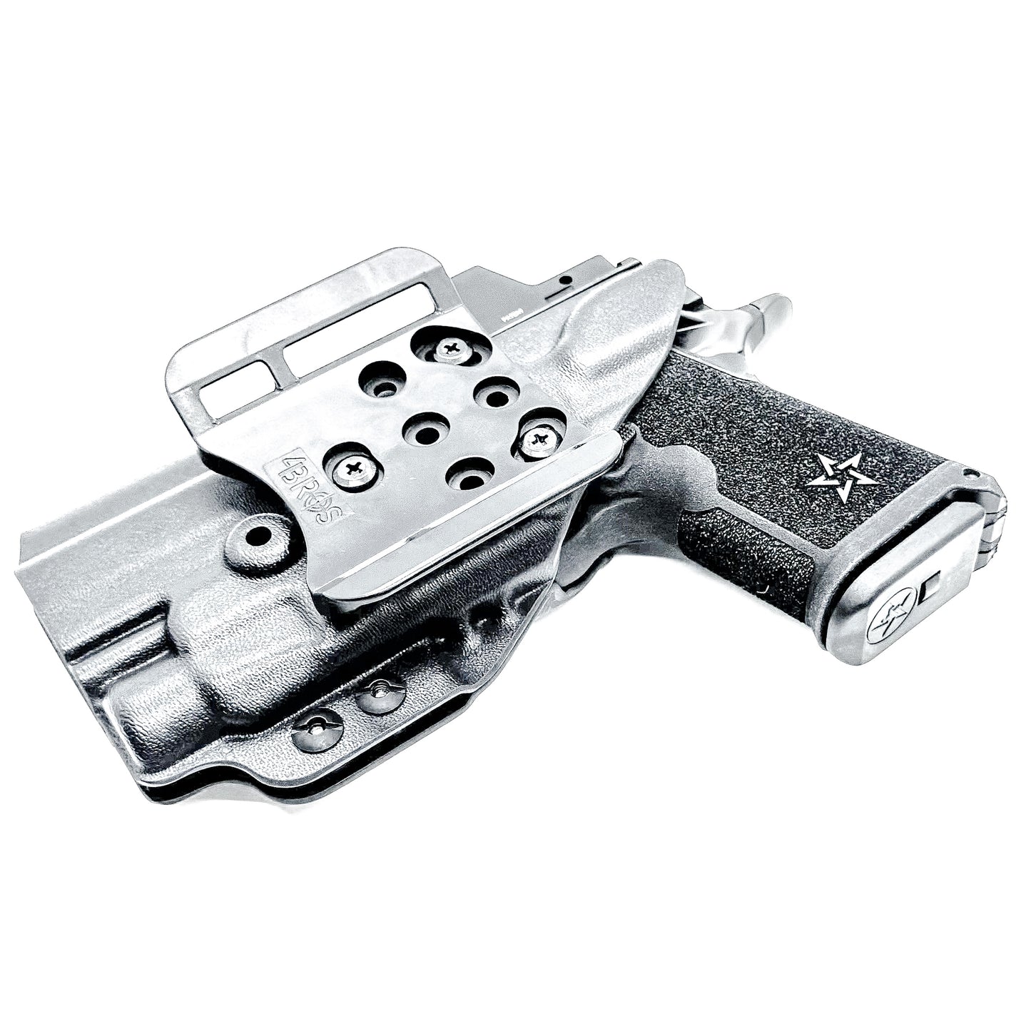 OWB Outside Waistband holster for the Staccato HD C4X and Streamlight TLR-7 HL-X in black with 4BROS 1.5" Belt Slide.