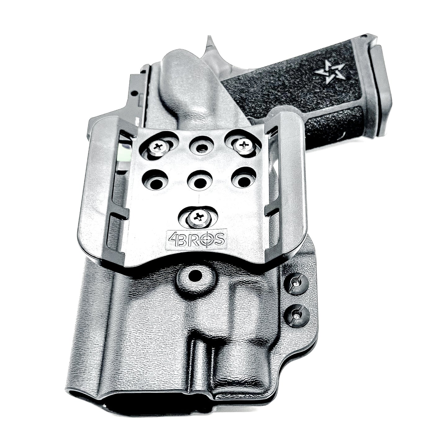 OWB Outside Waistband holster for the Staccato HD C4X and Streamlight TLR-7 HL-X in black with 4BROS 1.5" Belt Slide.