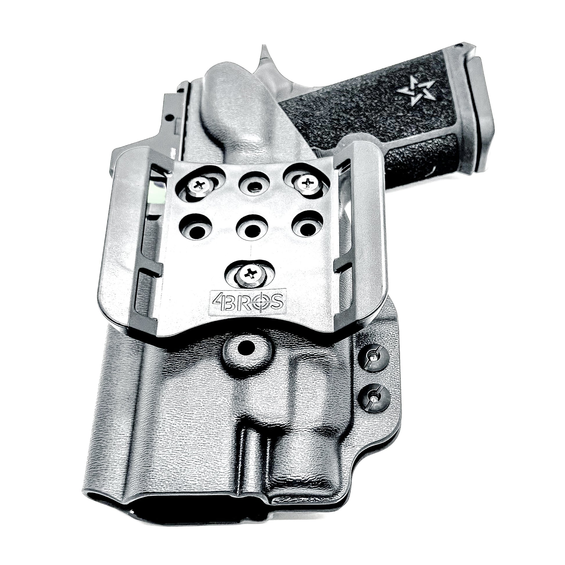 OWB Outside Waistband holster for the Staccato HD C4X and Streamlight TLR-7 HL-X in black with 4BROS 1.5" Belt Slide.