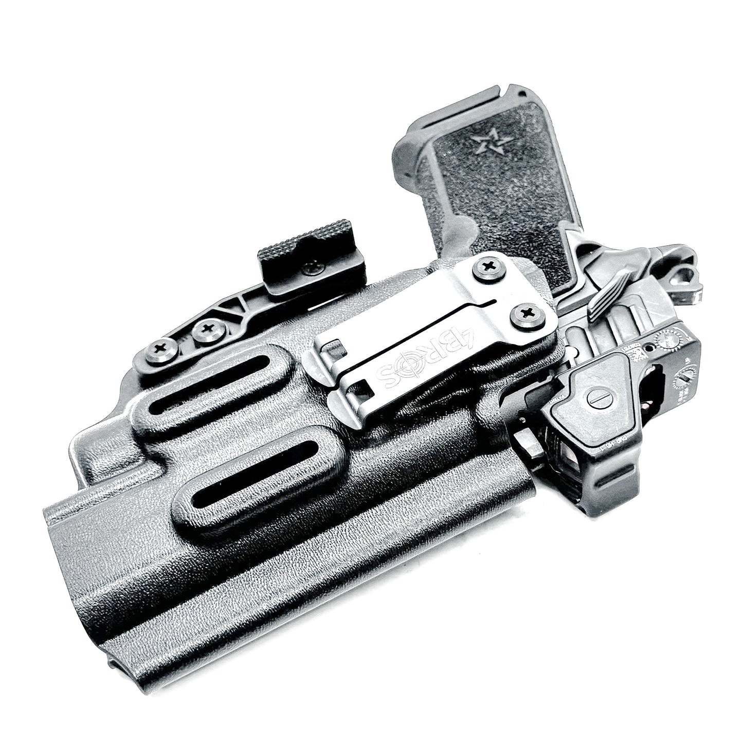 Precision-fit IWB inside the waistband holster for the Staccato HD P4.5 and Streamlight TLR-7 HL-X from Four Brothers. Designed for comfort and concealment.  