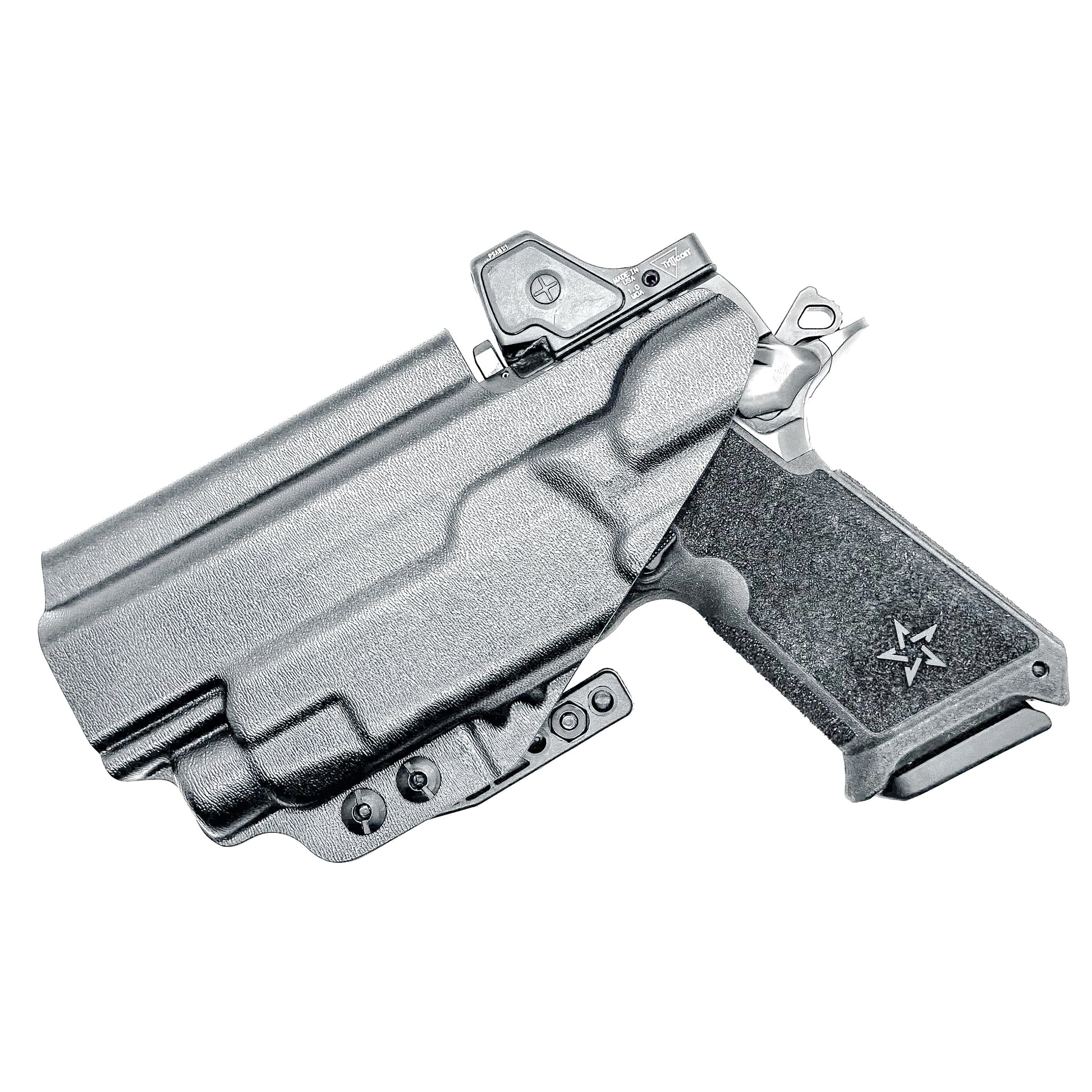 Precision-fit IWB inside the waistband holster for the Staccato HD P4.5 and Streamlight TLR-7 HL-X from Four Brothers. Designed for comfort and concealment.  