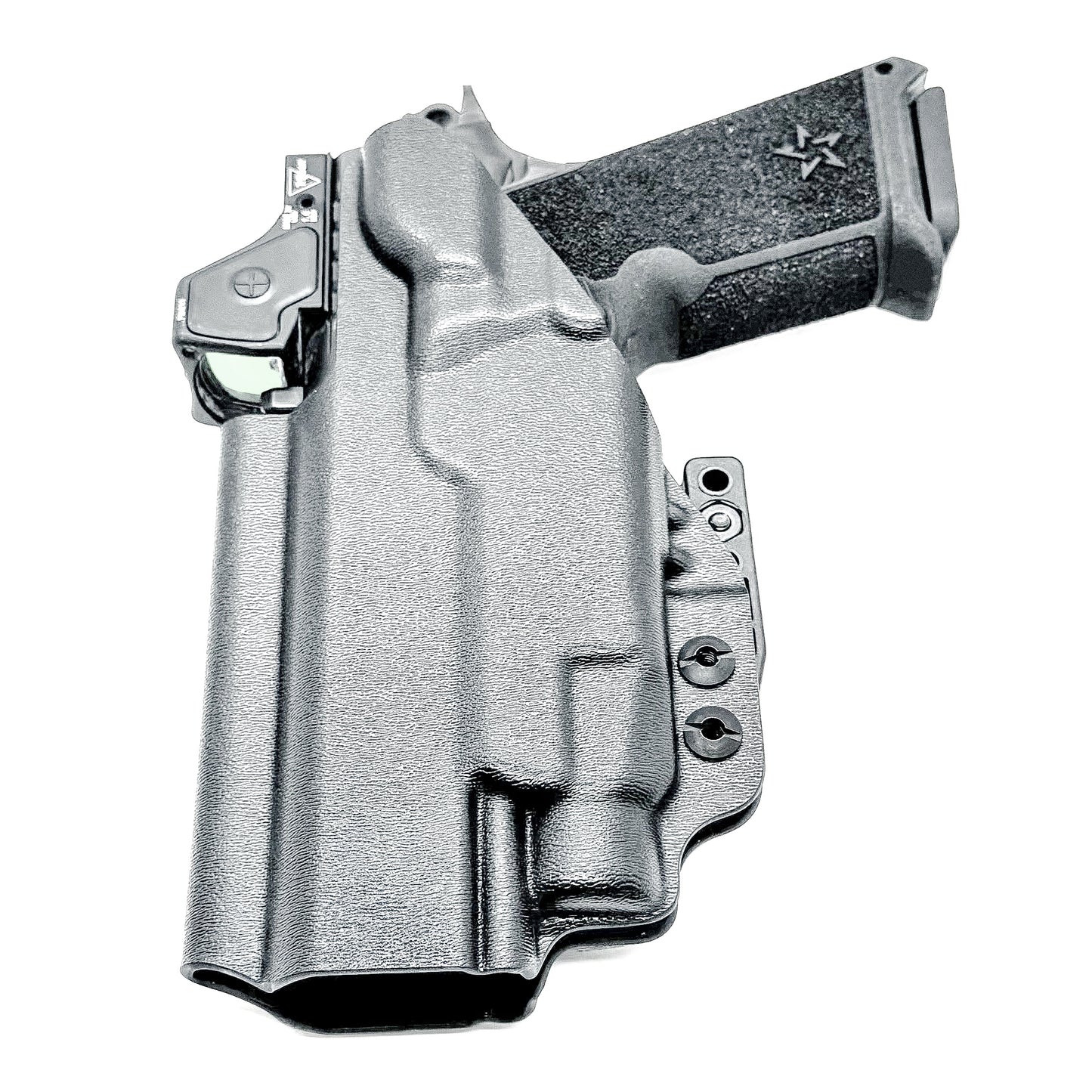 Precision-fit IWB inside the waistband holster for the Staccato HD P4.5 and Streamlight TLR-7 HL-X from Four Brothers. Designed for comfort and concealment.  
